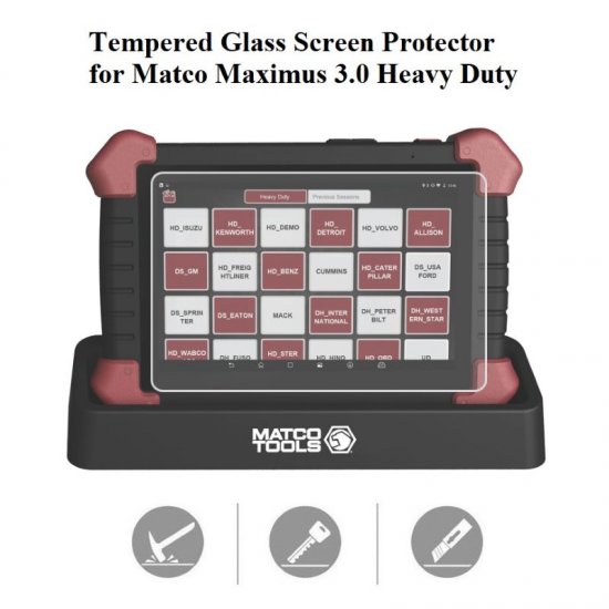 Tempered Glass Screen Protector for MATCO TOOLS MAXIMUS 3.0 HD - Click Image to Close